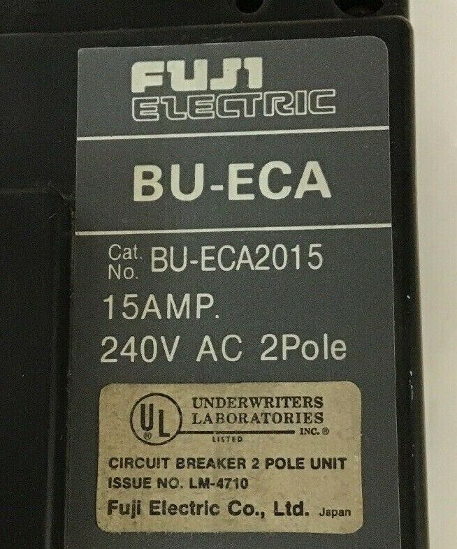 FUJI ELECTRIC BU-ECA2015 CIRCUIT BREAKER  15AMP 240VAC 2POLE