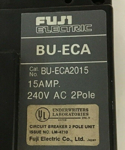 FUJI ELECTRIC BU-ECA2015 CIRCUIT BREAKER  15AMP 240VAC 2POLE
