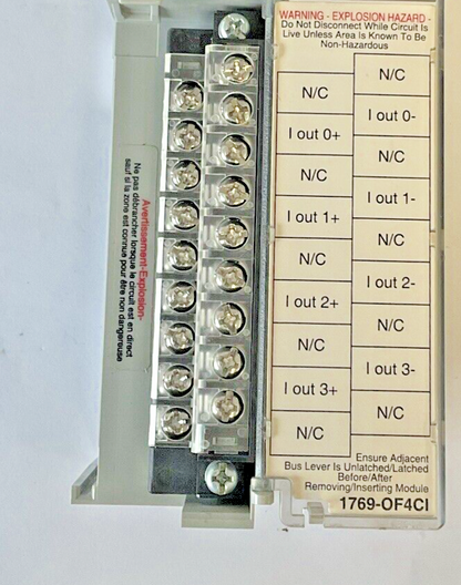 ALLEN BRADLEY 1769-OF4CI 4CHN ISO. CURR. OUTPUT MODULE FW2.2 SER.A