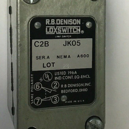 GOULD C2B JK05 W/JK2 OPERATING HEAD R.B. DENISON LIMIT SWITCH SER.A NEMA A600