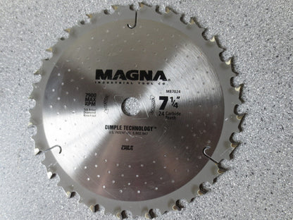 MAGNA M87024 CIRCULAR SAW BLADE 7-1/4" 24T CARBIDE - NEW SURPLUS