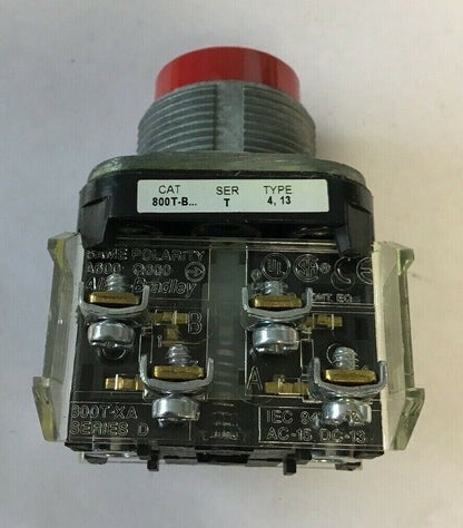 ALLEN BRADLEY 800T-B6B SERIES T TYPE 4,13 EXTENDED HEAD RED