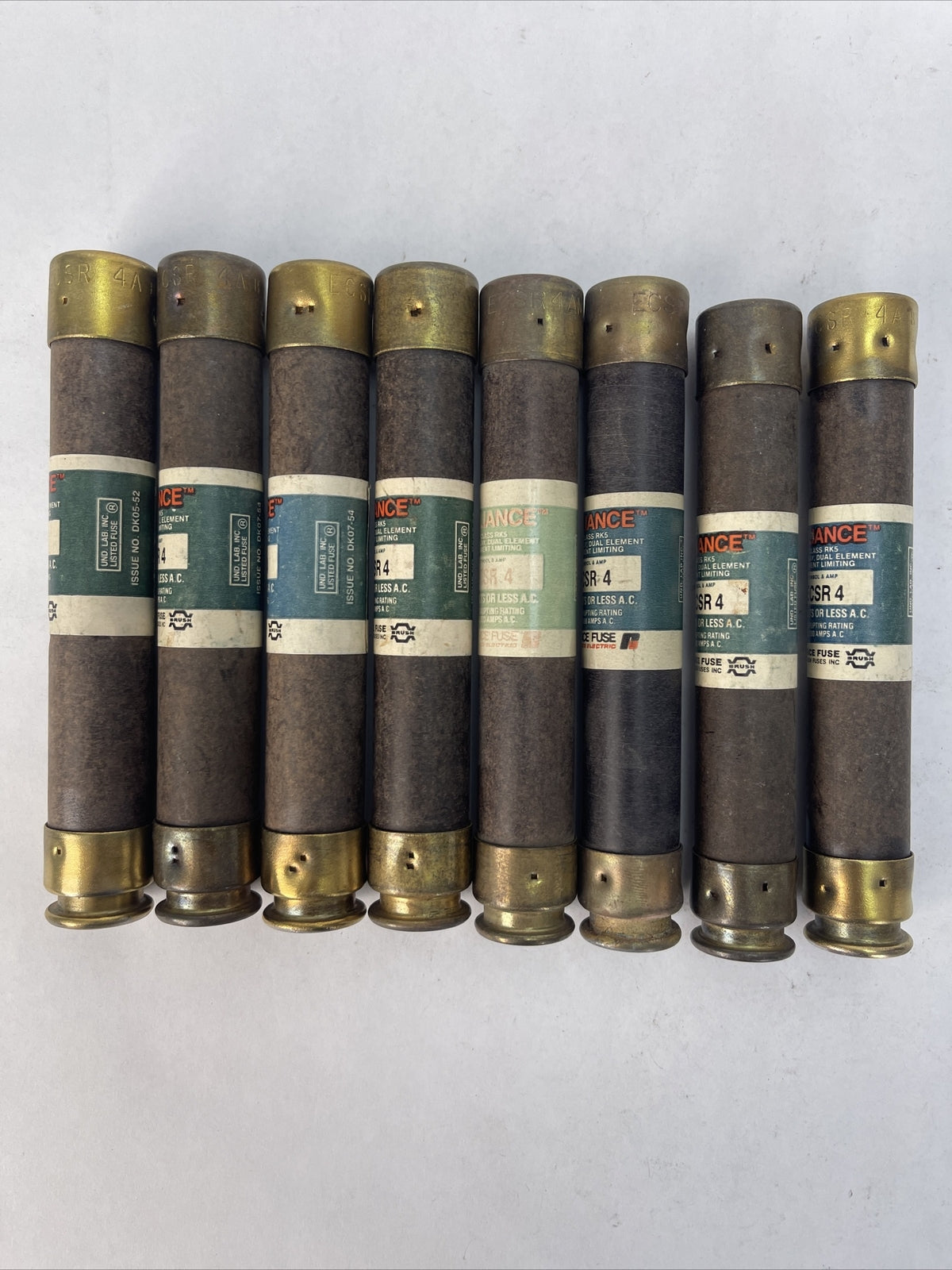 RELIANCE ECSR4 CLASS RK5 TIME DELAY DUAL ELEMENT FUSE 4AMP 600VAC (LOT OF 8)