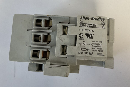 ALLEN BRADLEY 100-C37*00 CONTACTOR SER.B W/100-S SER.A W/100-FSC280 SER.A