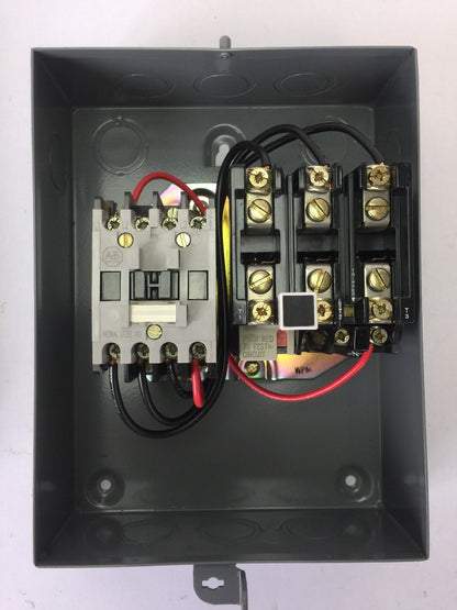 ALLEN BRADLEY 509-TAD FULL VOLTAGE STARTER NEMA SIZE 00 GA475 COIL 480V 60HZ