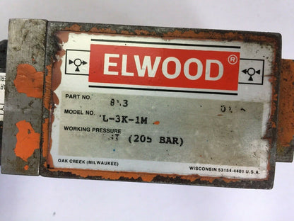 ELWOOD PR-FKL-3K-1M VALVE 3000PSI (205 BAR) 60066-001