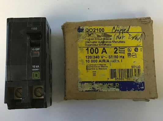 SQUARE D QO2100 CIRCUIT BREAKER 100A 120/240VAC 50/60HZ