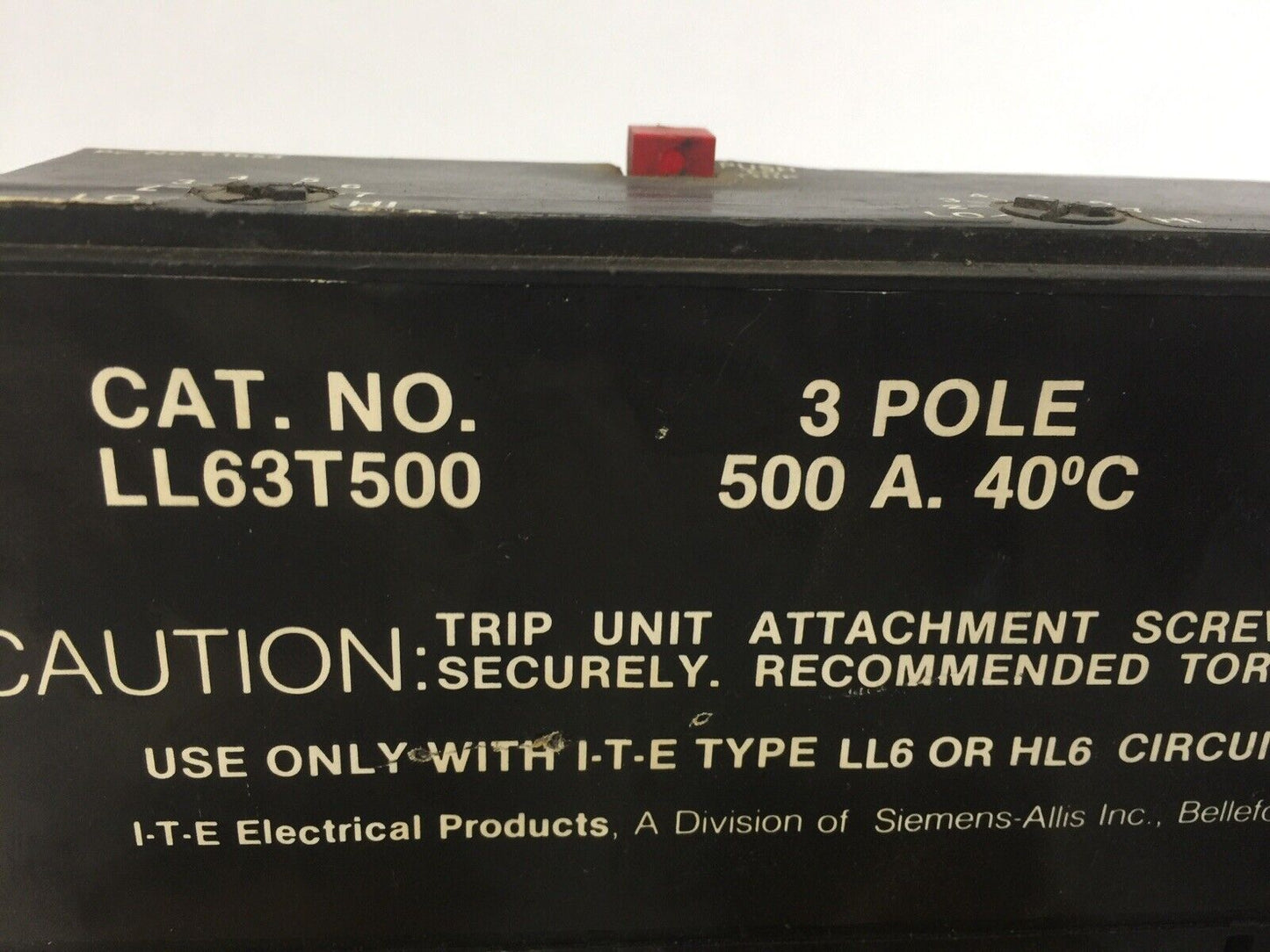 ITE LL63T500 CIRCUIT BREAKER TRIP UNIT 500AMP 3POLE