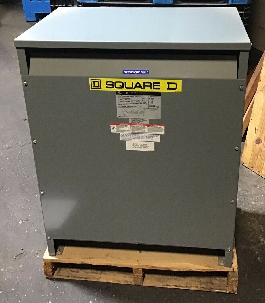 SQUARE D EE45T92HISNLP TRANSFORMER 45KVA 480V PRIM. 220Y/127 118.1A 60HZ TYPE 2