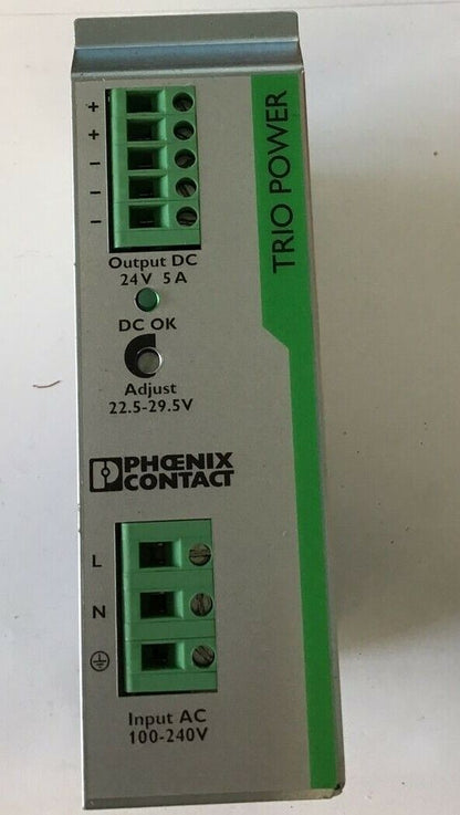 PHOENIX CONTACT TRIO-PS/1AC/24DC/5 POWER SUPPLY 100-240VAC 1.9-0.9A 50/60HZ