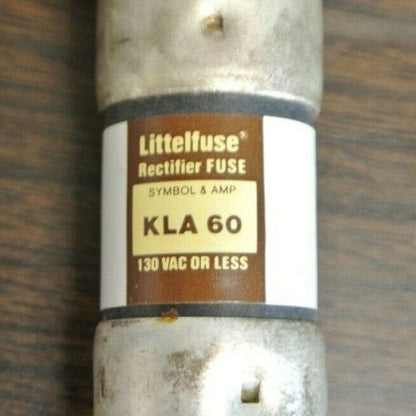 LOT of 6 / LITTELFUSE KLA60 RECTIFIER FUSE / 130V / 60A / NEW SURPLUS