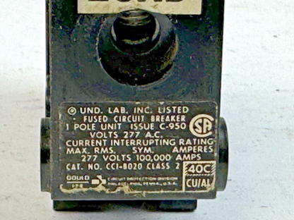 ITE - CC1B020 - MOLDED CASE BOLT-ON FUSED CIRCUIT BREAKER - 1 POLE/277VAC/20A
