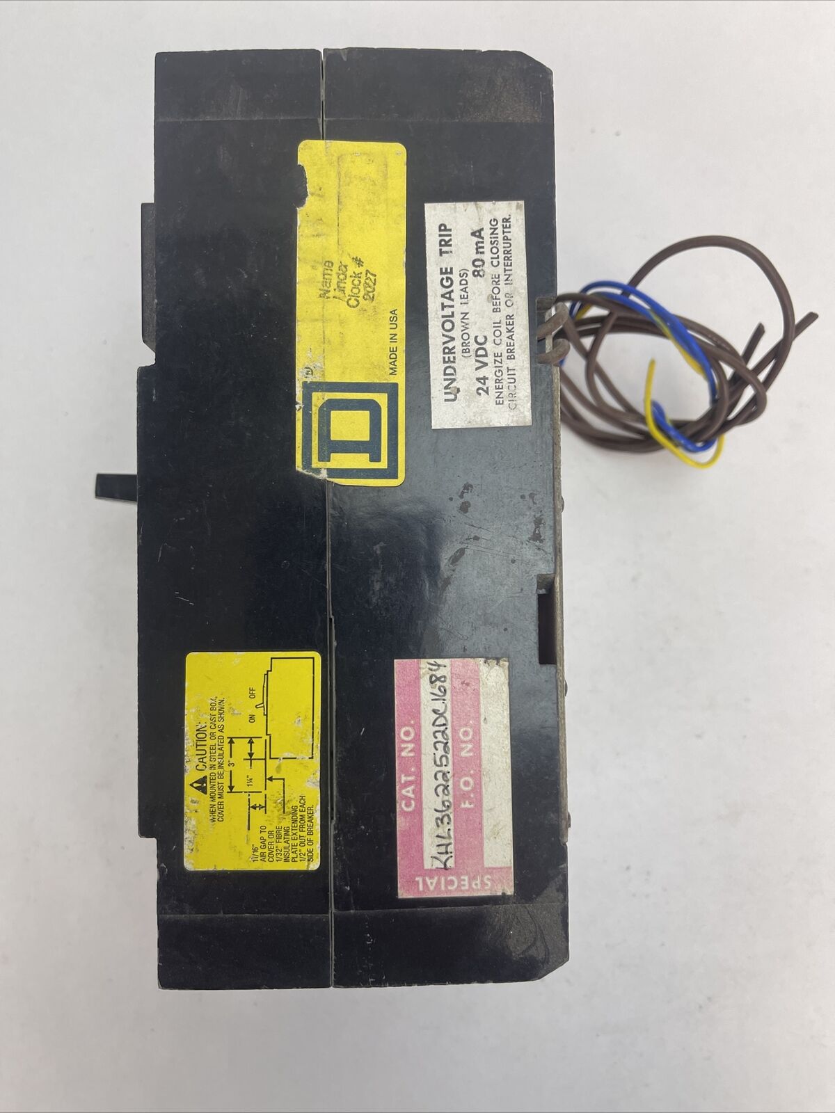 SQUARE D KHL3622522DC1684 MOLDED CASE CIRCUIT BREAKER 225AMP 600VDC 3POLE SER 2