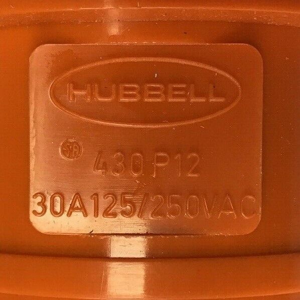 HUBBELL 430P12 PIN&SLEEVE  30AMP 125/250V 3POLE 4-WIRE GROUNDING