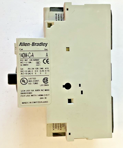 ALLEN BRADLEY 140M-C2E-B25 CONTACTOR SER.B W/ 140M-C-A AUX. CONTACT SER.A