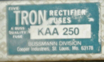 LOT of 10 / BUSSMANN / TRON KAA250 RECTIFIER FUSE / 250A / 130V / NEW SURPLUS