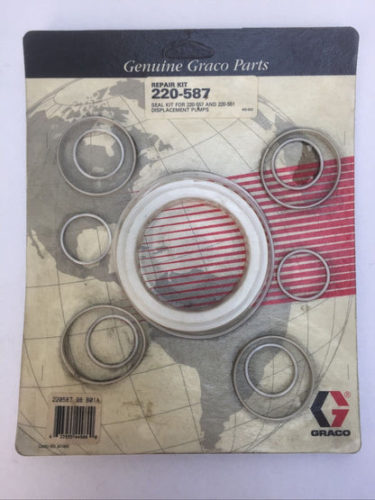 GRACO REPAIR KIT 220-587 SEAL KIT FOR 220-557 & 220-551 DISPLACEMENT PUMPS