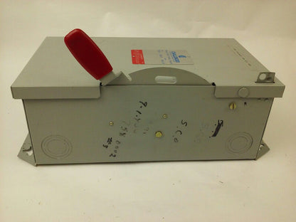 CHALLENGER HD362NFC, SAFETY SWITCH, TYPE 1 INDOOR, 60A, 600VAC/600DC, 3P, USED
