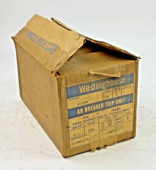 WESTINGHOUSE - HK2150T - AB DE-ION MAG TRIP ADJ. 1500-500A - 150A/2 POLE - NEW