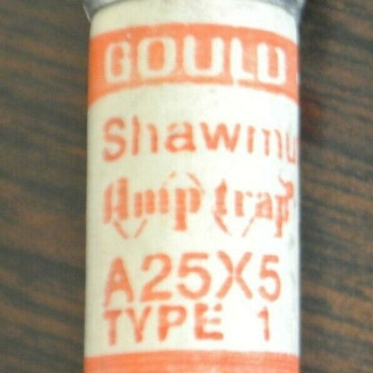 LOT of 5 / GOULD-SHAWMUT A25X5 AMP-TRAP® FUSE / 5A / 250V / NEW SURPLUS