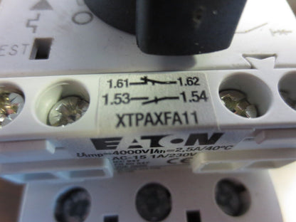 EATON XTPR004BC1 STARTER + XTPAXFA11 AUXILIARY CONTACT