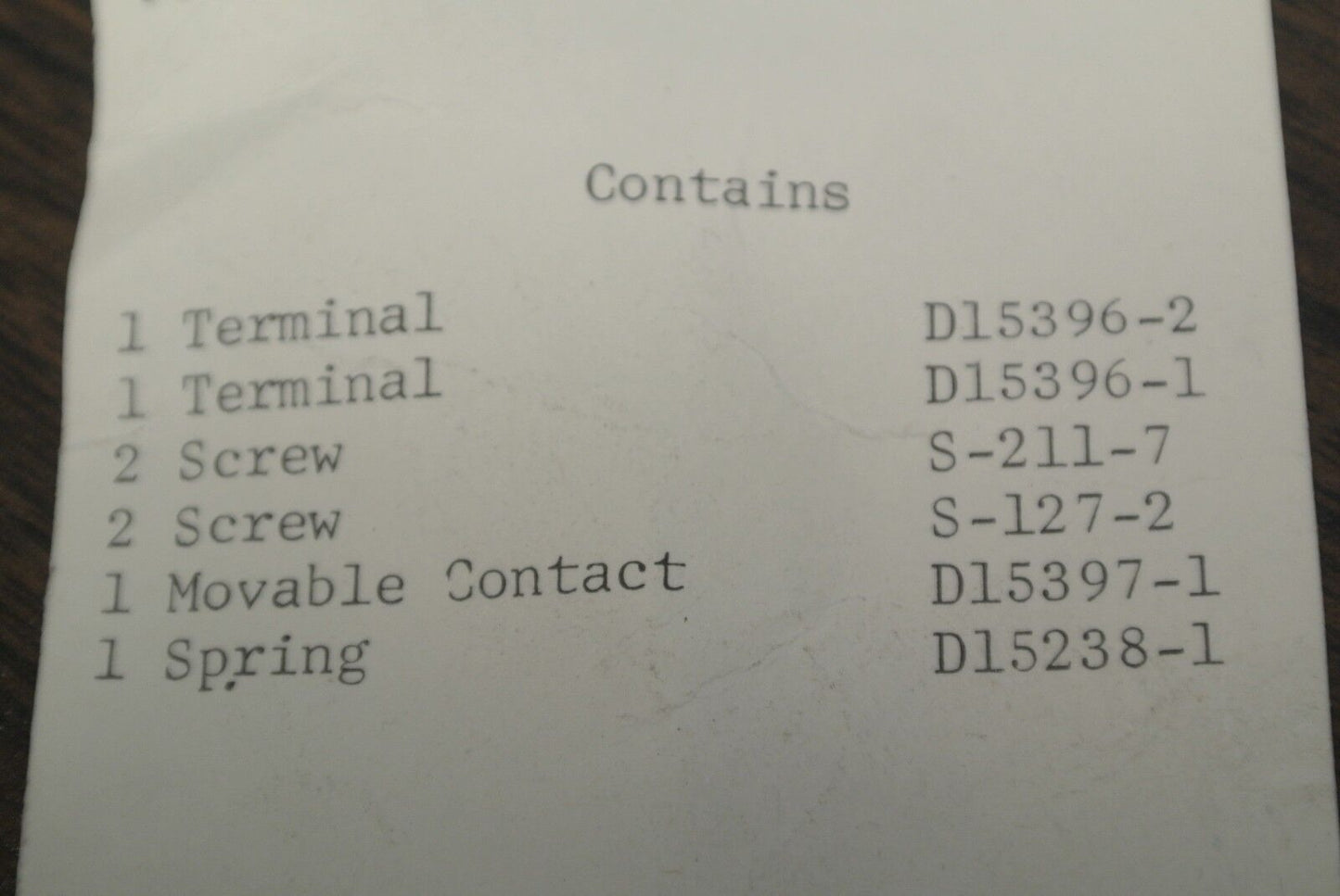 FURNAS 75BA15 CONTACT SET / NEW SURPLUS