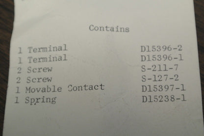 FURNAS 75BA15 CONTACT SET / NEW SURPLUS