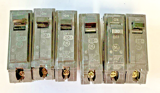 GE THQL1130 CIRCUIT BREAKER FRAME RT-692 120/240VAC 1POLE 30AMP***LOTOF6***