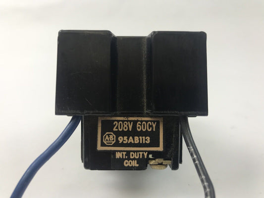ALLEN BRADLEY 95AB113 COIL, 208V @ 60Z, INT. DUTY COIL, USED GOOD CONDITION