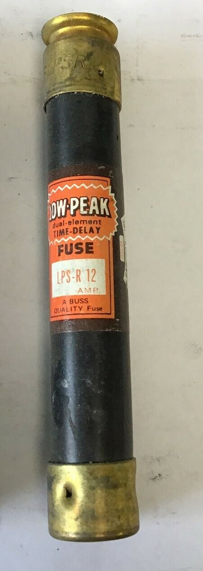 BUSSMANN LPS-R 12 LOW PEAK TIME DELAY FUSE 12A 600V ***LOTOF14***