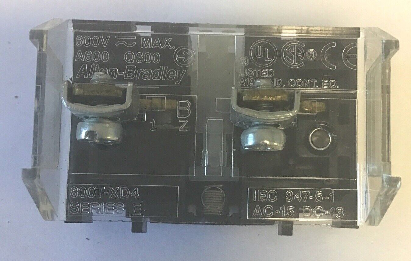 ALLEN BRADLEY 800T-XD4 CONTACT BLOCK SER.E 500VAC  ***LOTOF10***