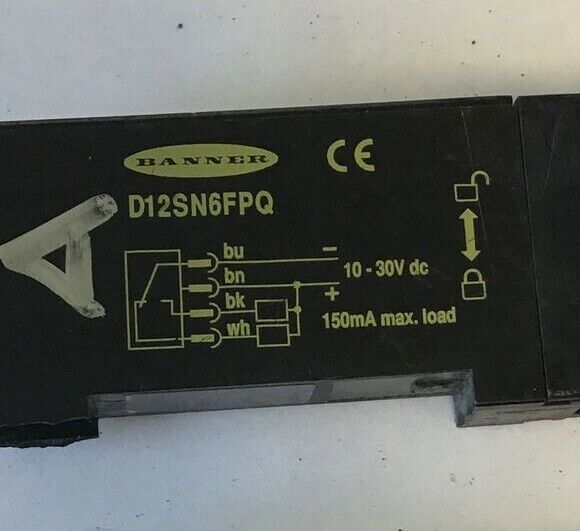 BANNER D12SN6FPQ FIBER OPTIC SENSORS 10-30VDC 150MA ***LOTOF2***