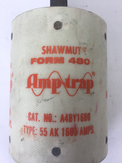 SHAWMUT A4BY1600 AMP-TRAP CURRENT LIMITING FUSE FORM 480 TYPE 55AK 600VAC 250VDC
