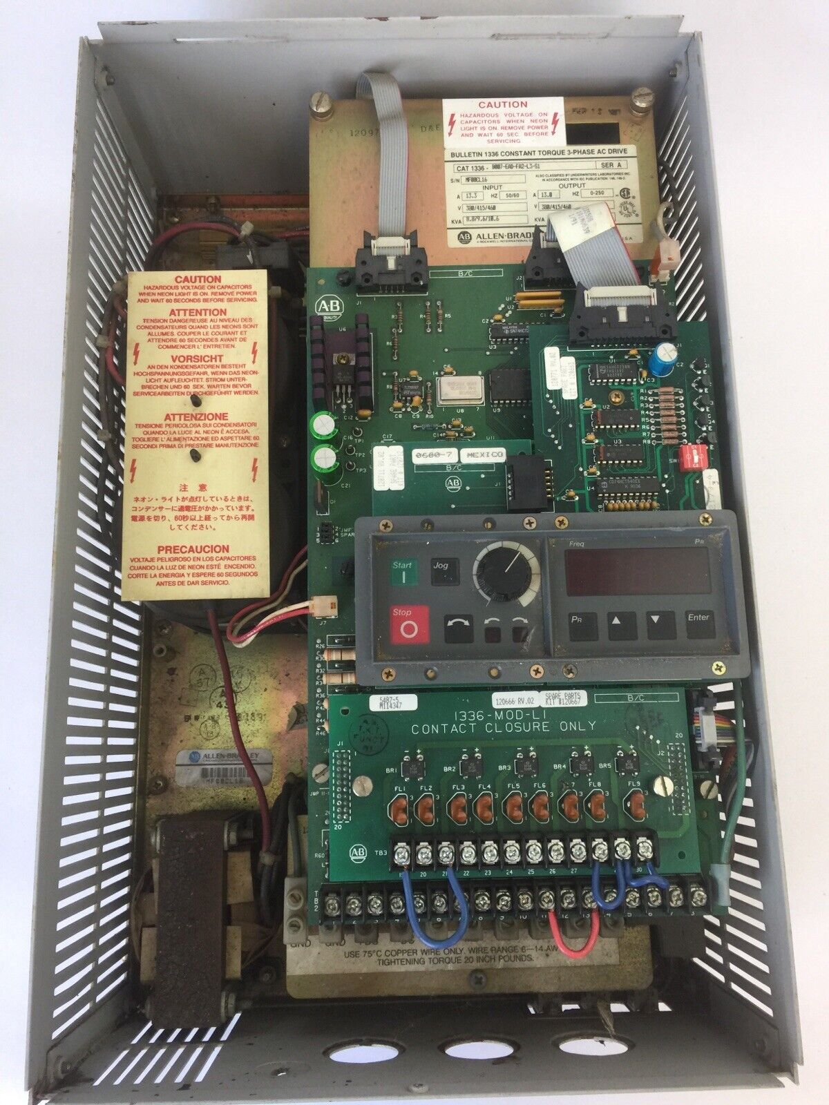 ALLEN BRADLEY 1336-B007-EAD-FA2-L3-S1 CONTANT TORQUE 3-PH AC DRIVE SER A 380/415