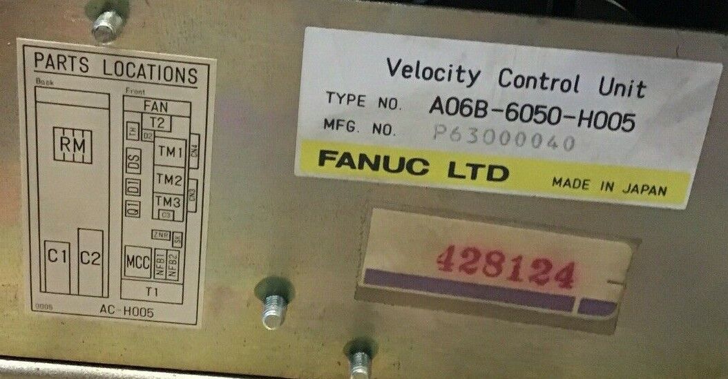 FANUC A06B-6050-H005 VELOCITY CONTROL UNIT