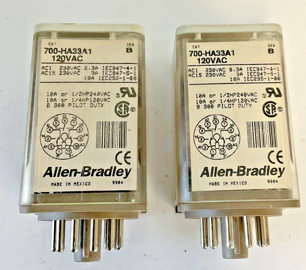 ALLEN BRADLEY 700-HA33A1 RELAY SER.B 120VAC 10A ***LOTOF2***
