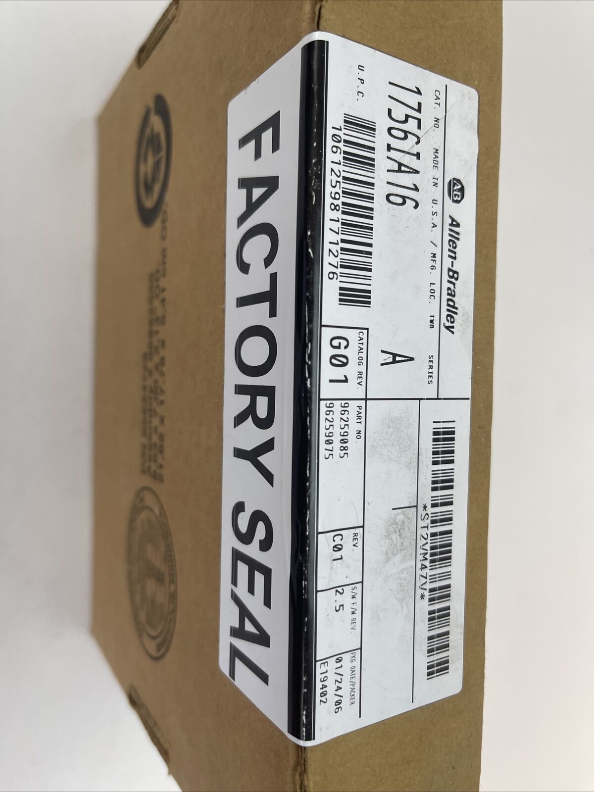 ALLEN BRADLEY 1756-IA16 INPUT MODULE CATALOG REV G01 REV C01 S/W F/W REV 2.5 SER