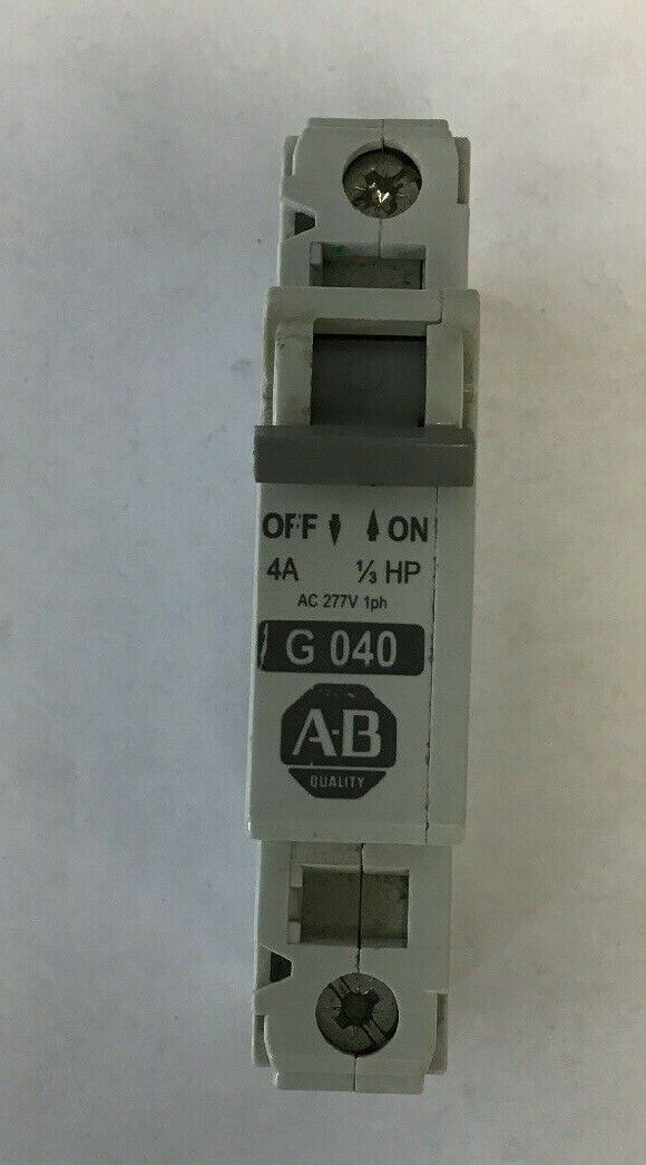 ALLEN BRADLEY 1492-CB1G040 SER. C  MINIATURE CIRCUIT BREAKER1 POLE 4A 1/3HP 277V