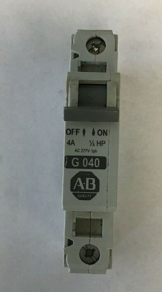 ALLEN BRADLEY 1492-CB1G040 SER. C  MINIATURE CIRCUIT BREAKER1 POLE 4A 1/3HP 277V