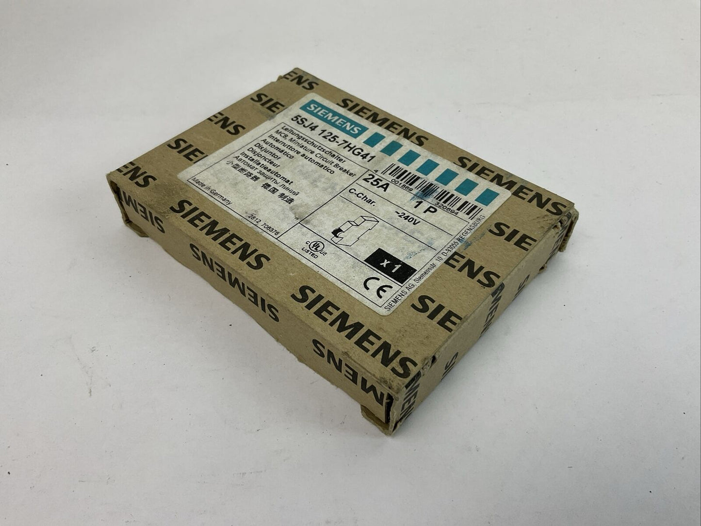 SIEMENS 5SJ4 125-7HG41 MINITURE CIRCUIT BREAKER 25AMP 240VAC 1POLE
