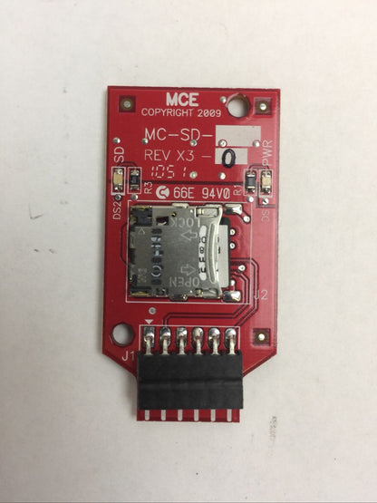 MCE MC-SD REV X3 CARD PLUGS INTO J15 ON TH HC-CHP BOARD CONTROLLER IMAGE REL 8.0