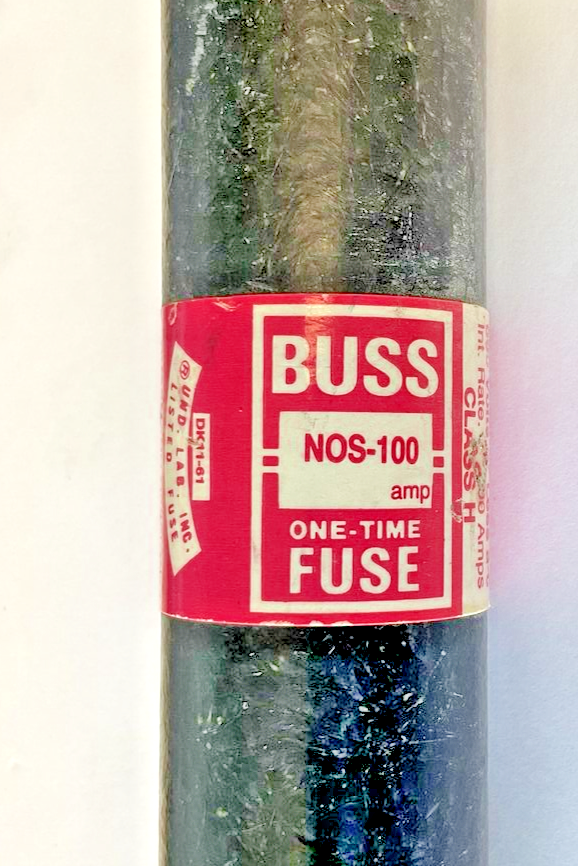 BUSSMANN NOS100 FUSE 600VAC 100A NOS-100 CLASS H***LOTOF3***