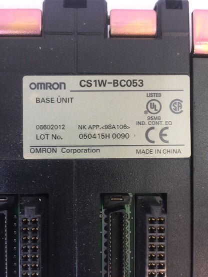 OMRON CS1W-BC053 BASE UNIT W/ C200HW-PA20S POWER SUPPLY 100-120/200-240VAC