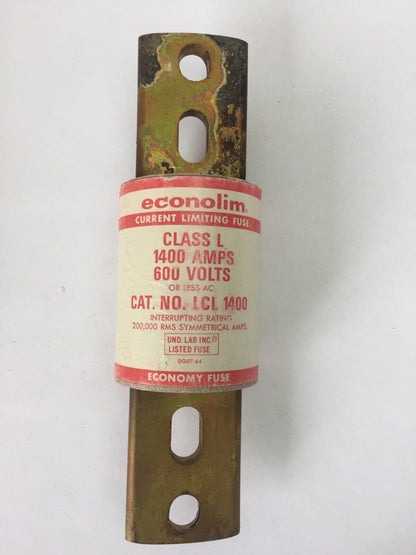 ECONOLIM LCL1400 CURRENT LIMITING FUSE CLASS L 1400A 600VAC