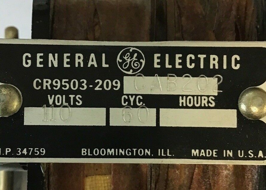 GENERAL ELECTRIC CR9503209CAB202 SOLENOID 110V 60CYC