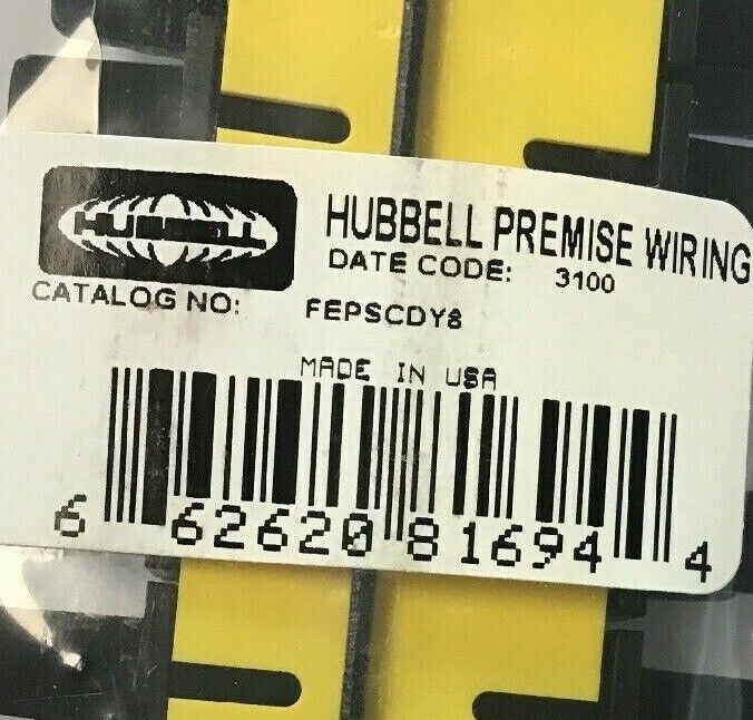 HUBBELL FEPSCDY8 16-PORT SC DUPLEX ADAPTER PANEL (YELLOW )