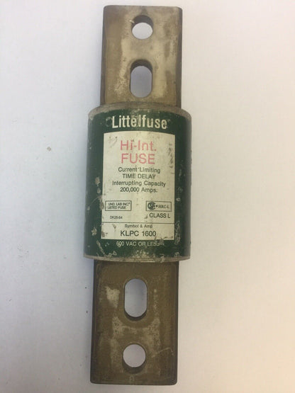 LITTELFUSE KLPC1600 HI-INT FUSE CURRENT-LIMITING TIME DELAY 1600A 600VAC CLASS L