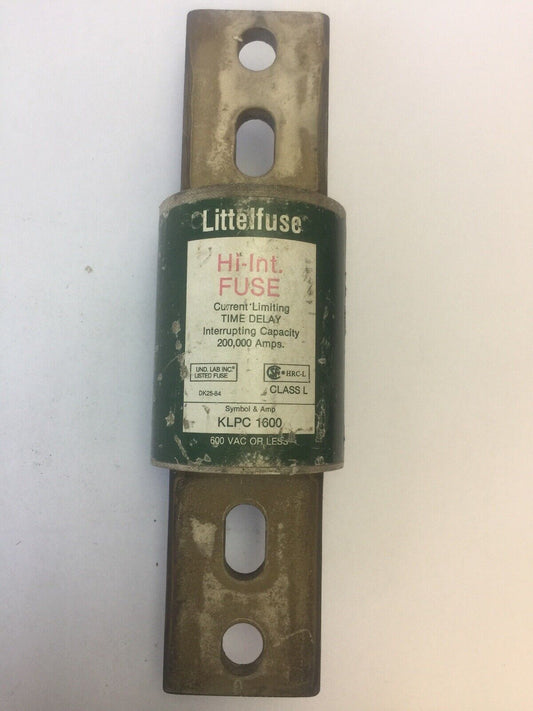 LITTELFUSE KLPC1600 HI-INT FUSE CURRENT-LIMITING TIME DELAY 1600A 600VAC CLASS L