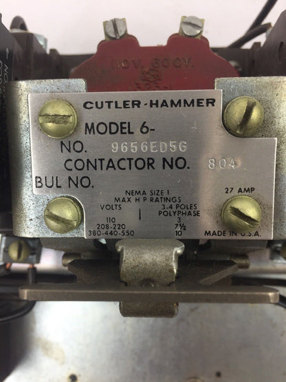 CUTLER HAMMER 9656ED5 MOTOR STARTER