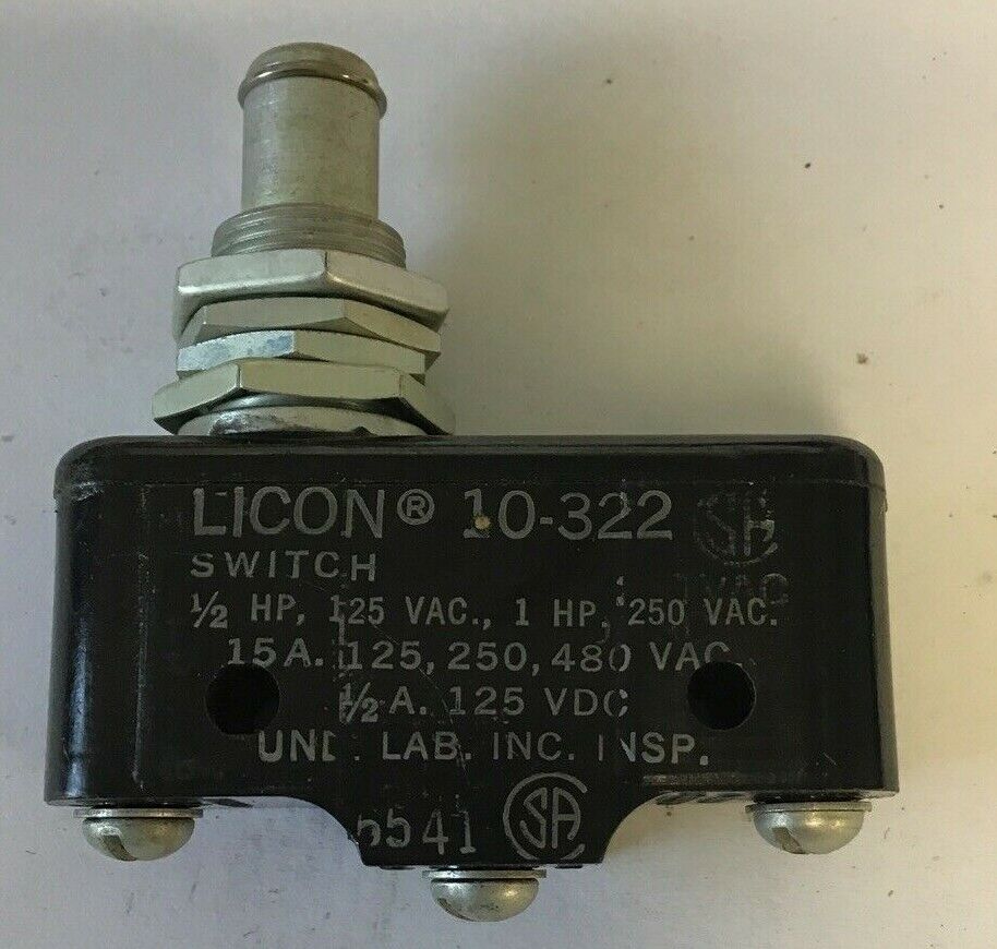 LICON 10-322 LIMIT SWITCH 1HP 15A 480VAC 125VDC***LOTOF6***